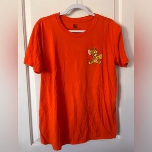 Tom & Jerry Orange Cartoon Character Graphic T-Shirt